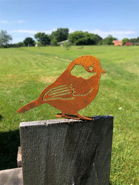 chickadee mail box metal art|Metal Chickadee Sculpture .